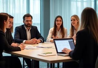 Group participating in an in-person workshop setting with a trainer.